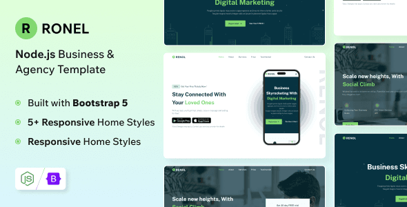 Ronel - NodeJs Landing Page Template
